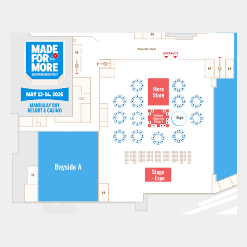 Domino's 2026 Worldwide Rally interactive trade show floor plan